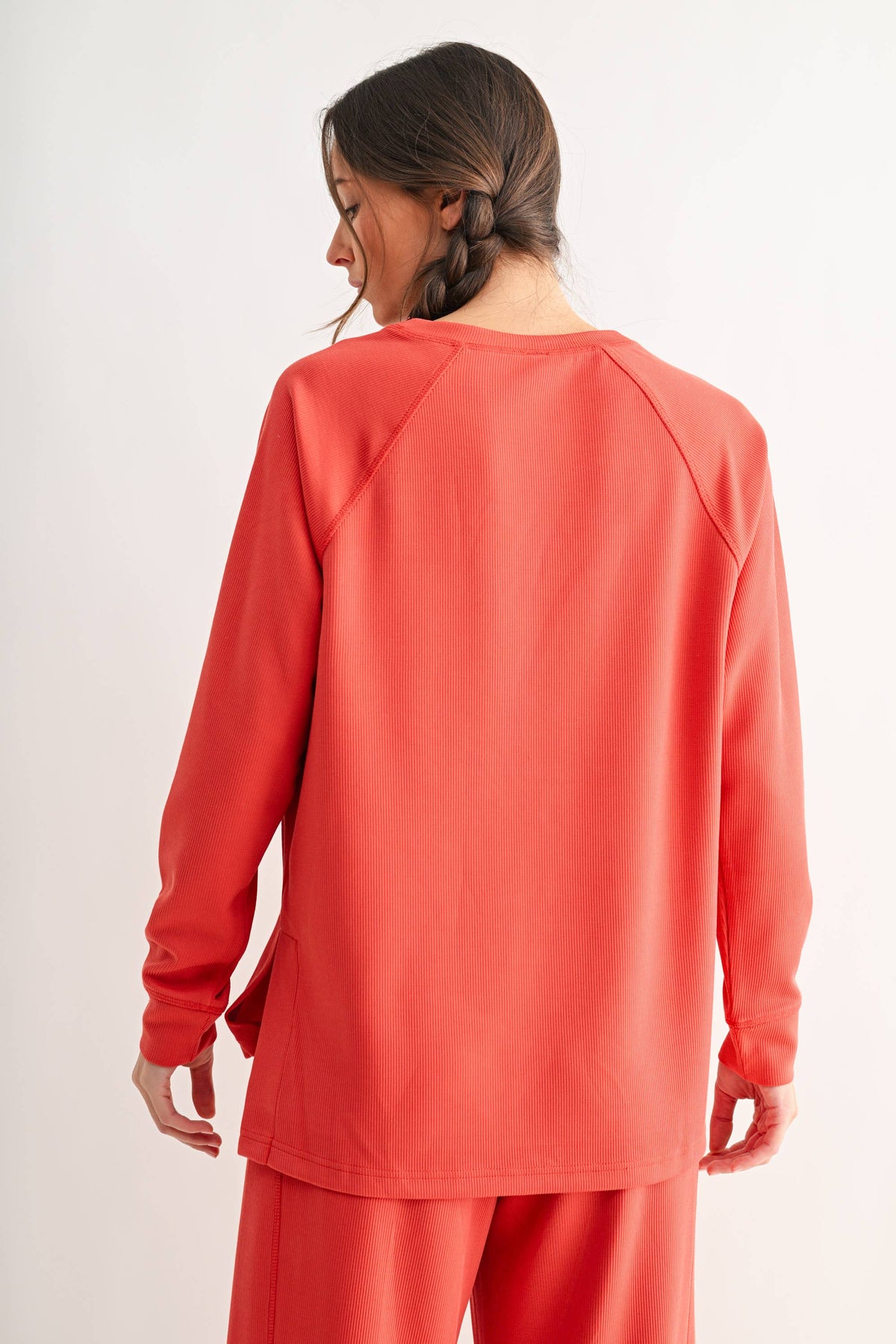 Luxe Sand Wash Rib Raglan Tee: SILKEN TAUPE