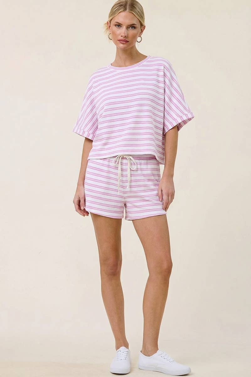Striped Terry Cloth Shorts