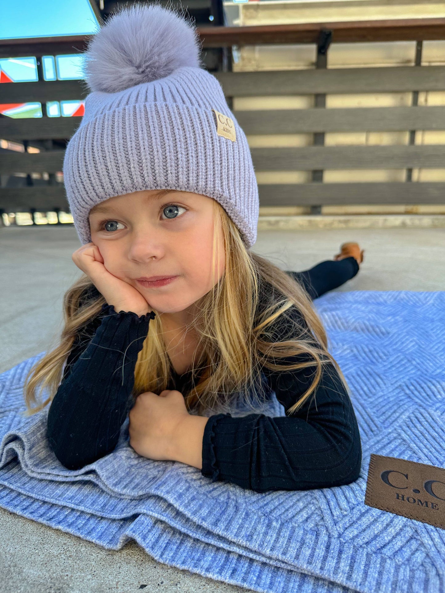 KIDS C.C Pom Beanie w/ Ear Flaps