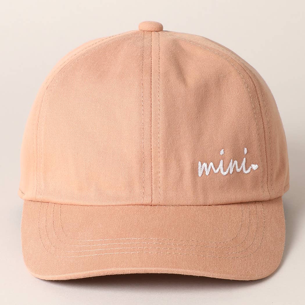 Kids Mini Embroidered Letters Baseball Cap: SAGE / ONE SIZE
