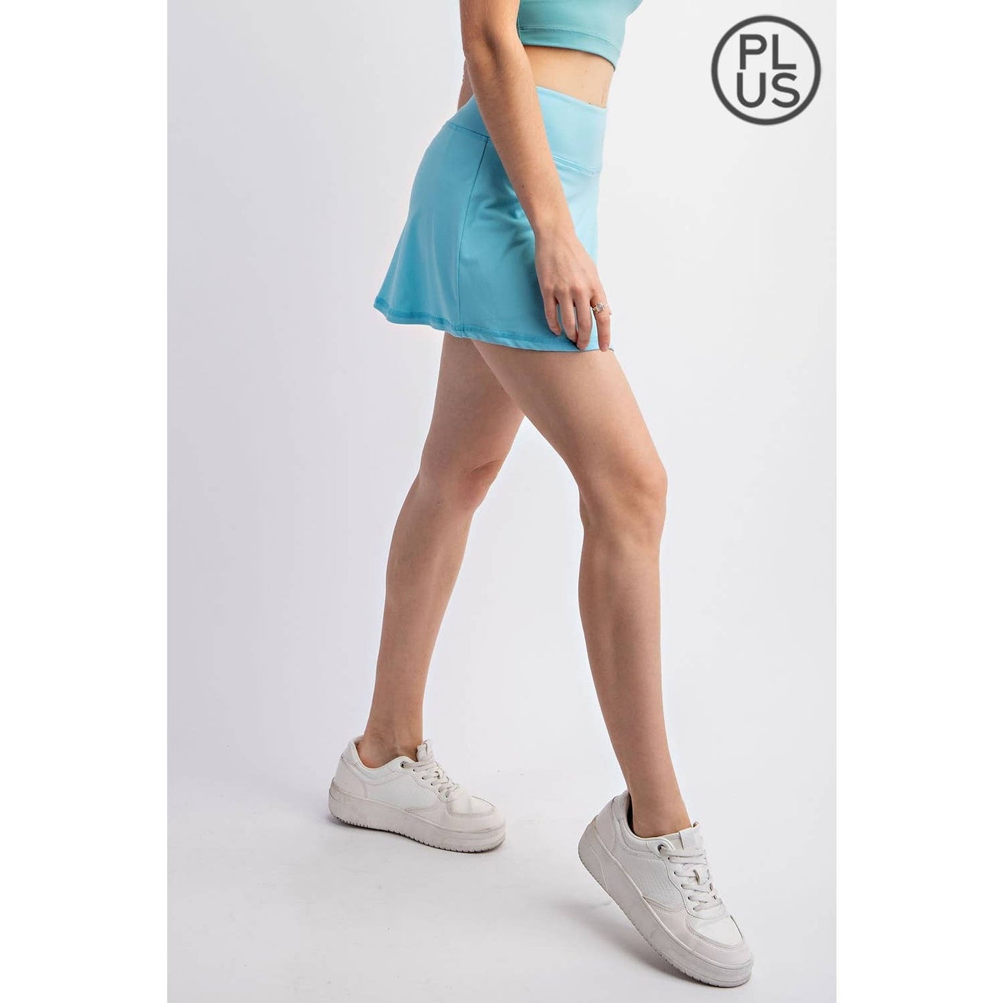 PLUS SIZE BUTTER SKORT: Emerald Green / 1X-2X-3X(3-2-1)