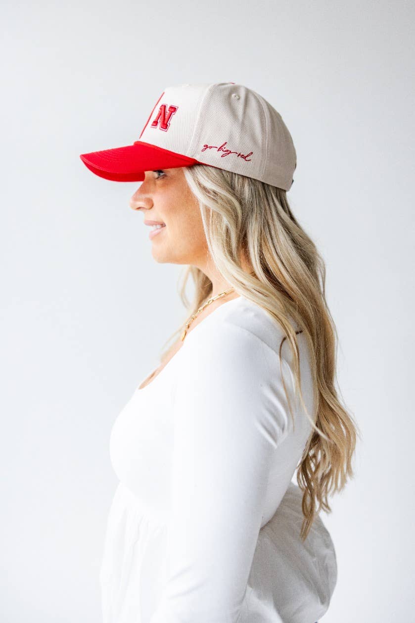 Nebraska Saturday Stretch Canvas Trucker Hat: REDIVORY / O