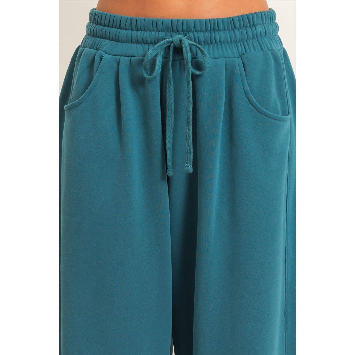 Drawstring Waist Barrel Sweatpants: BLACK / S-M-L(2-2-2)