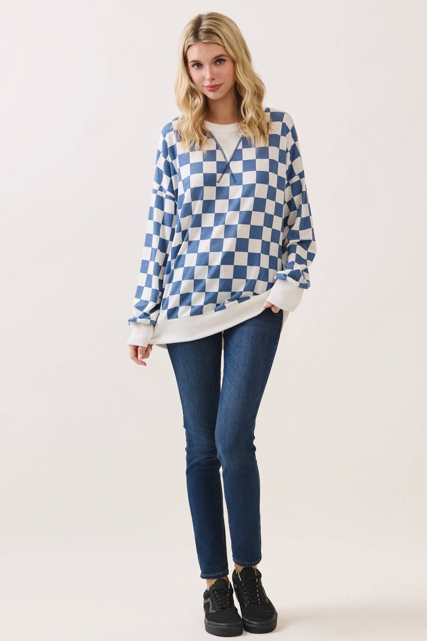 Checkered Drop Shoulder
