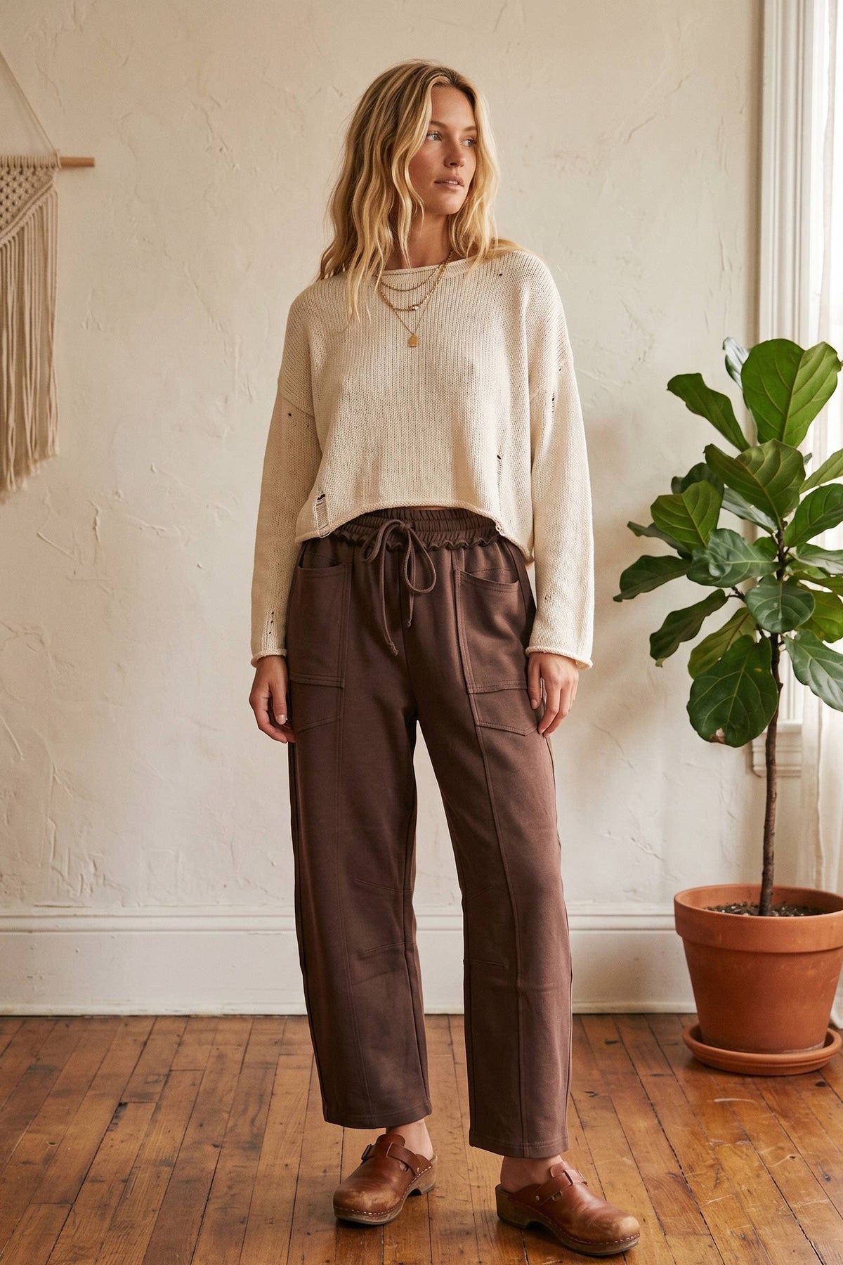 Scuba Raw Edge Barrel Pants