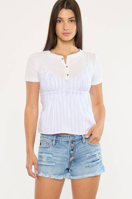 MID RISE FRAY HEM BOYFRIEND SHORTS