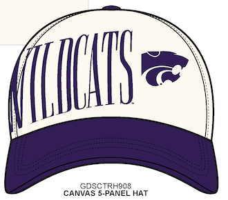 K-State Saturday Stretch Canvas Trucker Hat: PURPLEIVORY / O