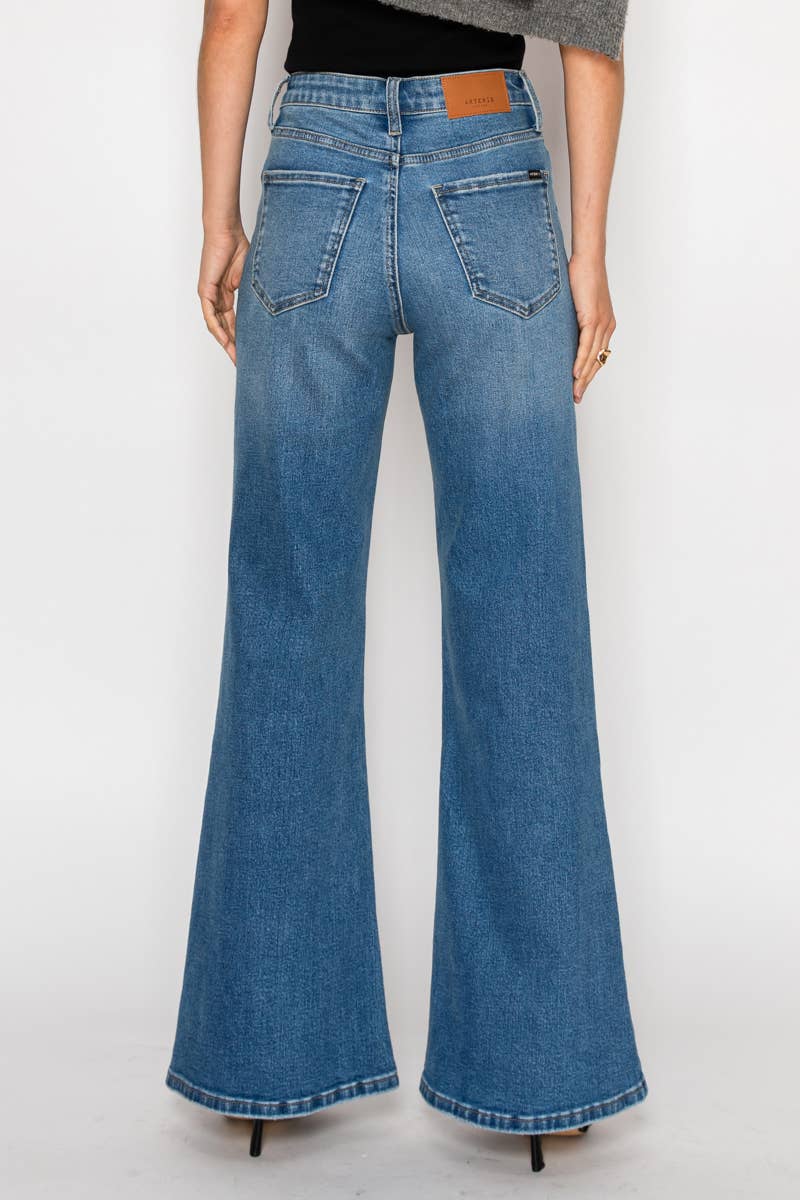 TUMMY CONTROL HIGH RISE SLIM PALAZZO JEANS