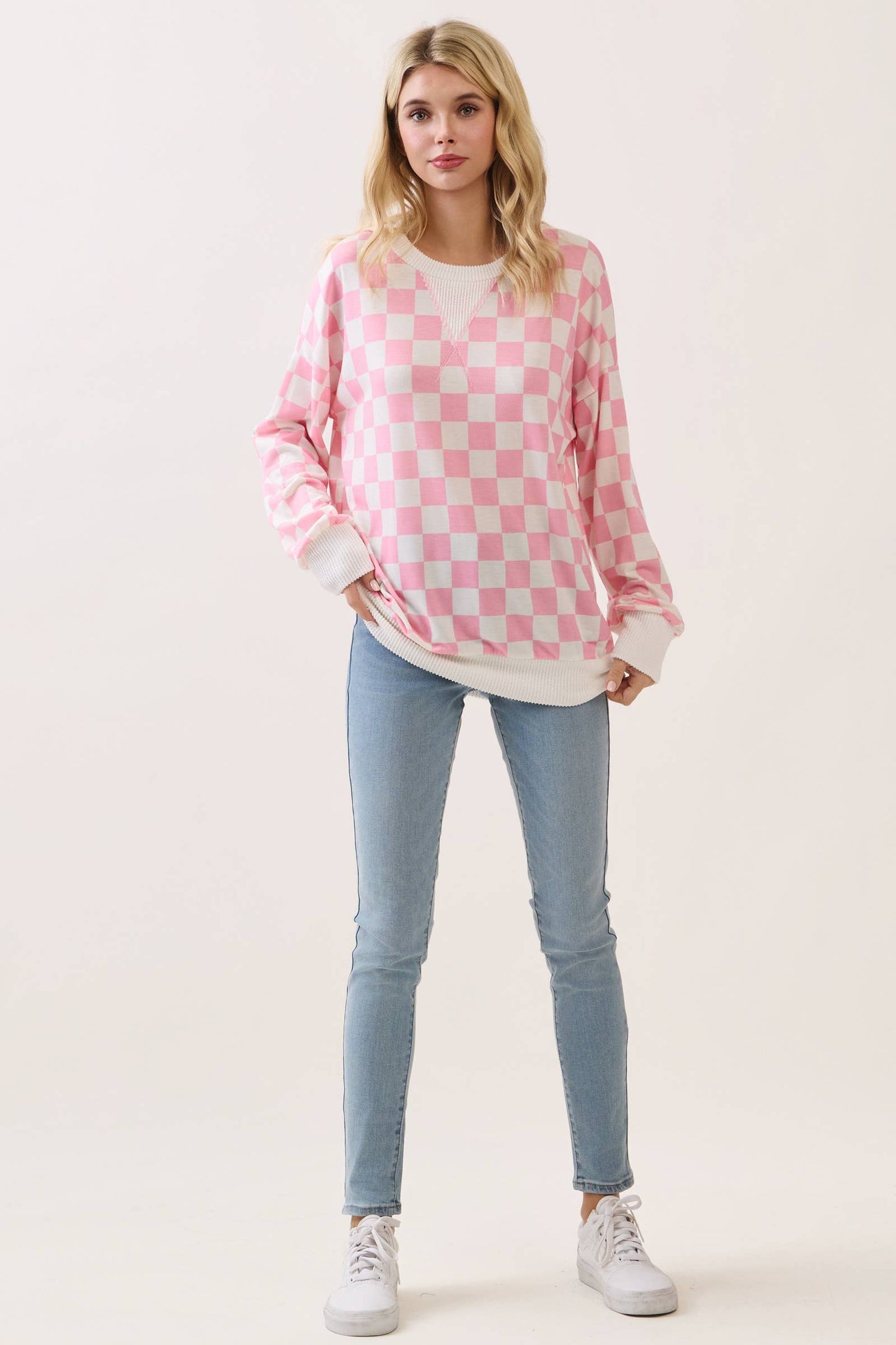 Checkered Drop Shoulder