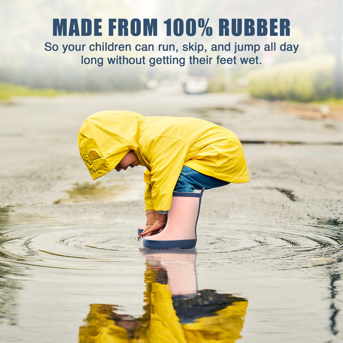 Norty Toddlers Rubber Rain Boots 41543 Toddler Pink-Navy: 8 Toddler