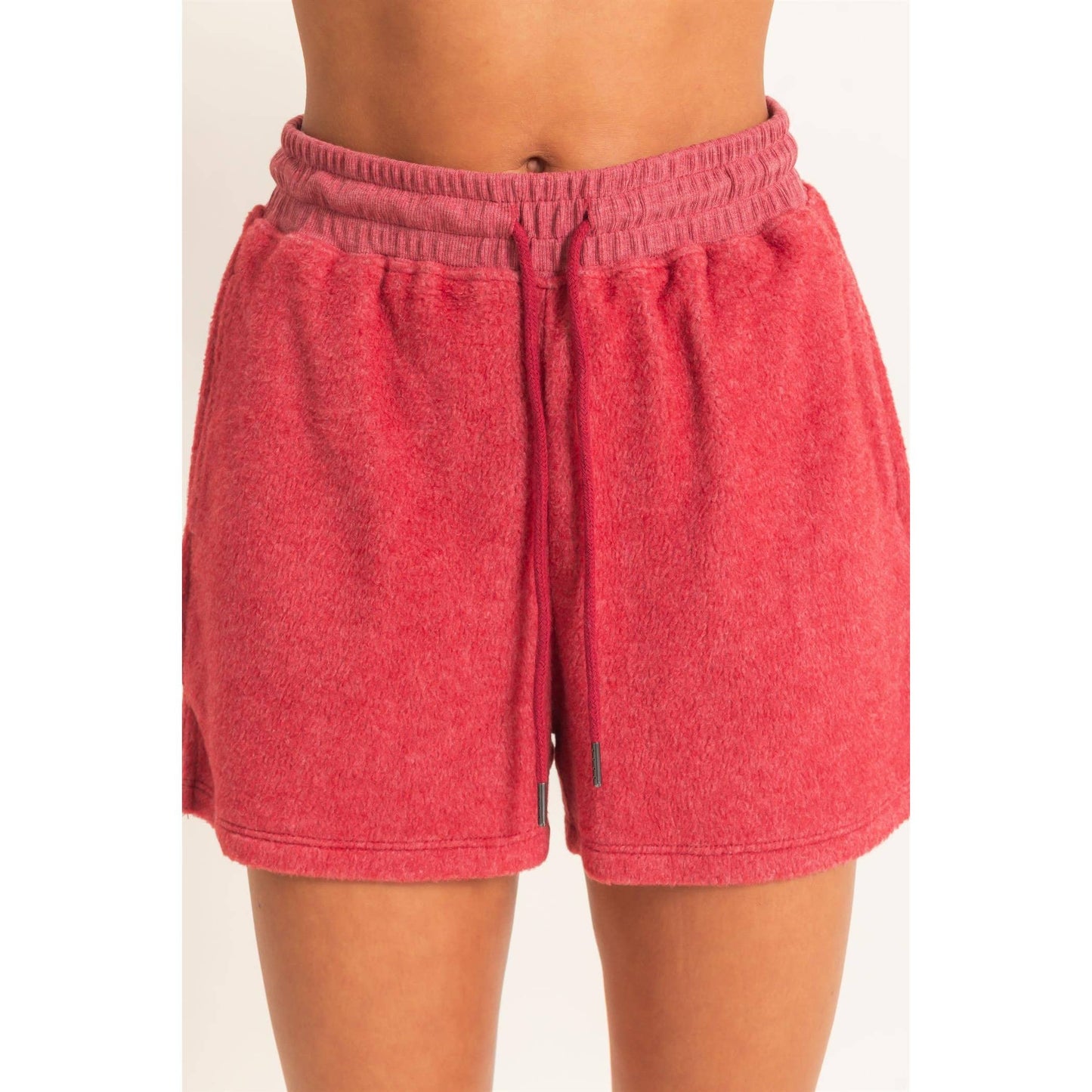 Contrast Sweatshirt & Shorts Set: DARK TEAL / S-M-L(2-2-2)