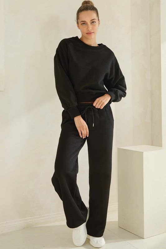 Cozy Fleece Sweatpants: Black