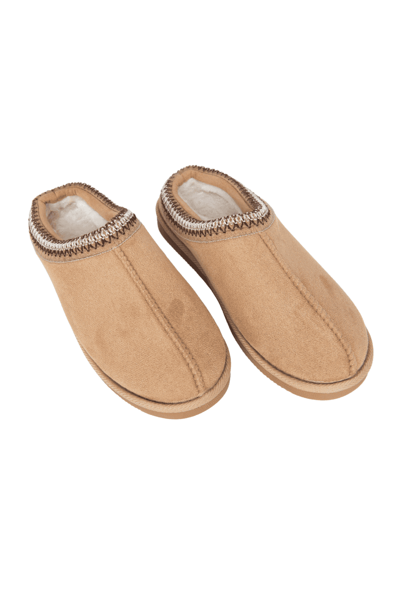 Sand Embroidered W Slip-ons