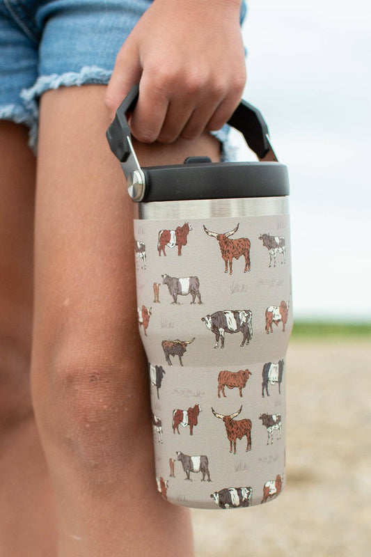 Vintage Cattle 20oz Kids Bucket Handle Tumbler