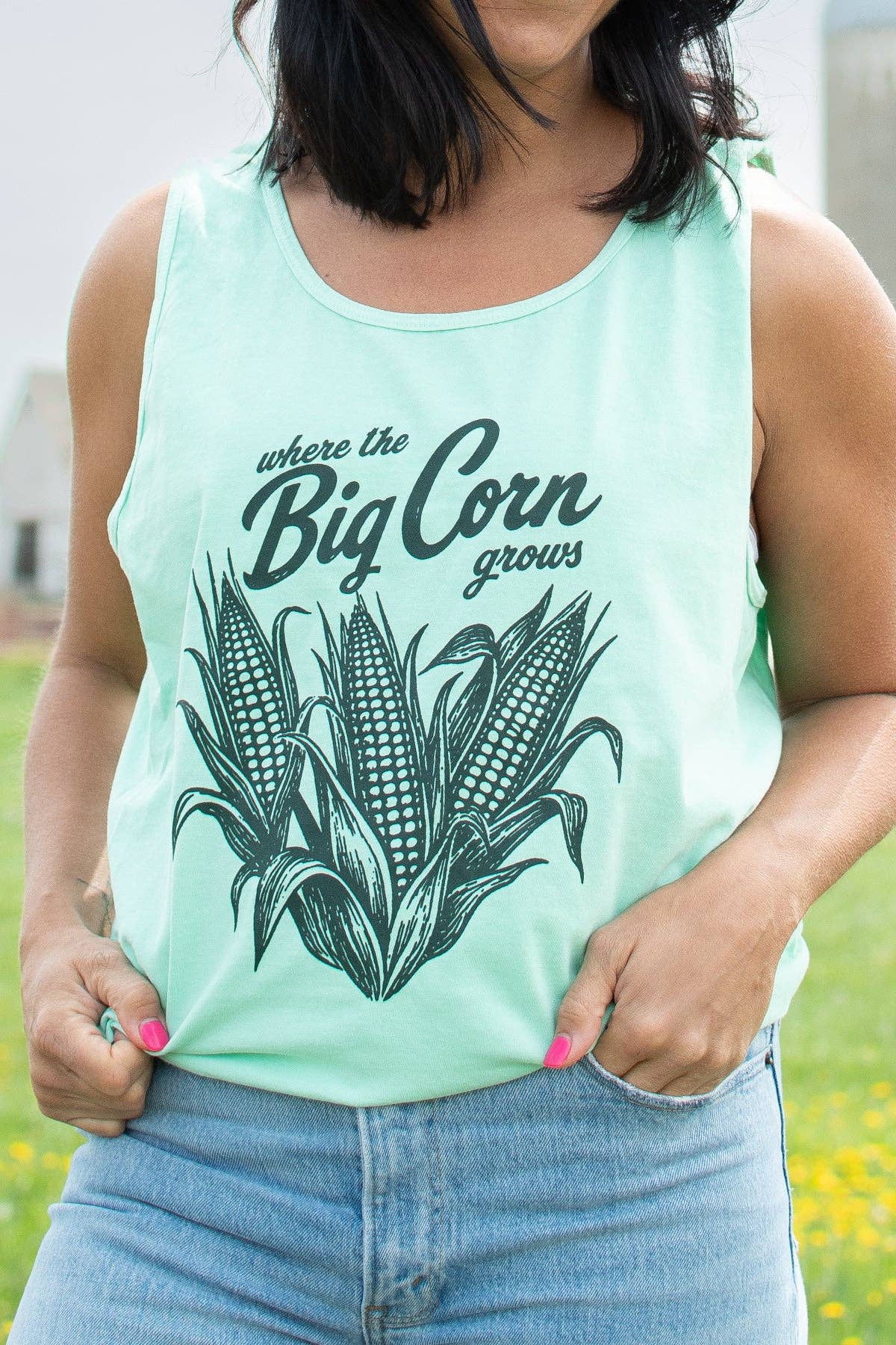 Western 'Where the Big Corn Grows' Graphic Tank Top