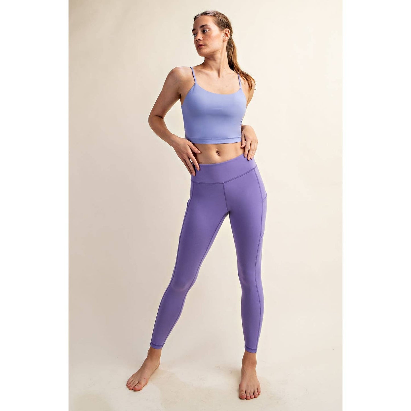 BUTTER BASIC LEGGING WITH POCKETS: Emerald Green / S-M-L(2-2-2)