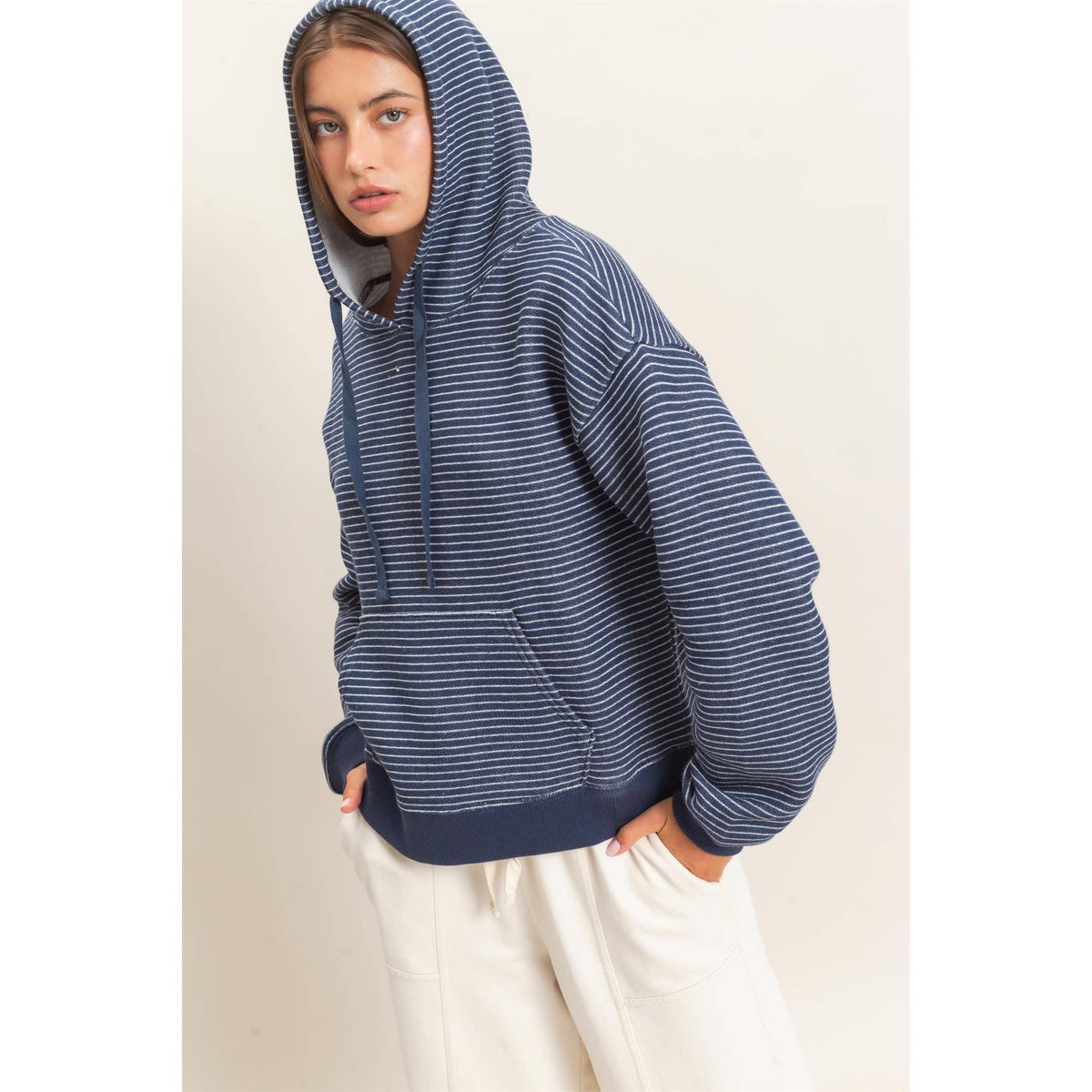 Striped French Terry Hoodie