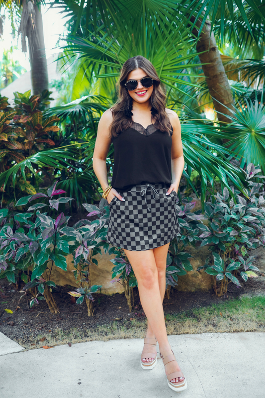 Check-Back Checkered Skort