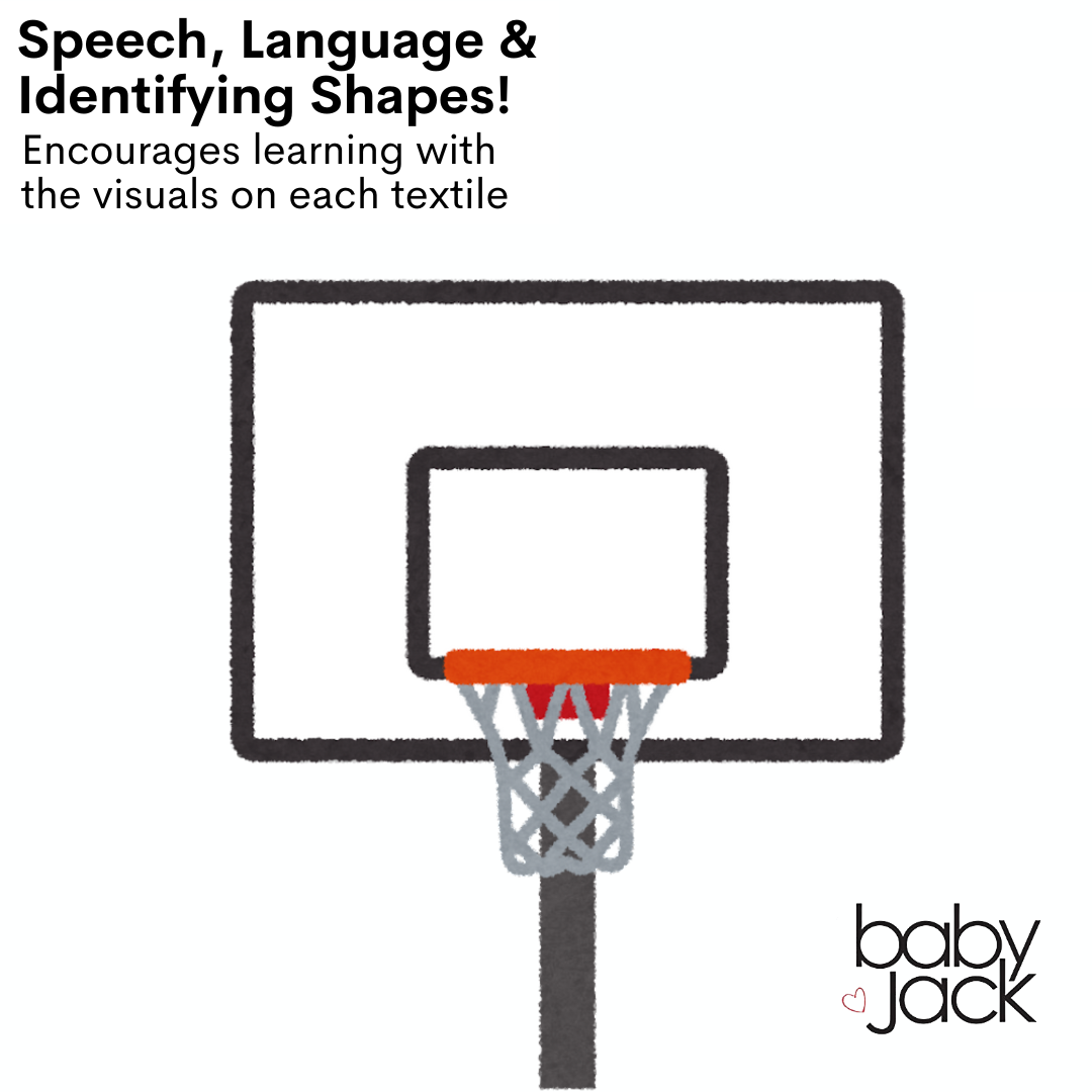 Basketball Baby Learning Lovey Tag Stroller Toy 10" x 10"