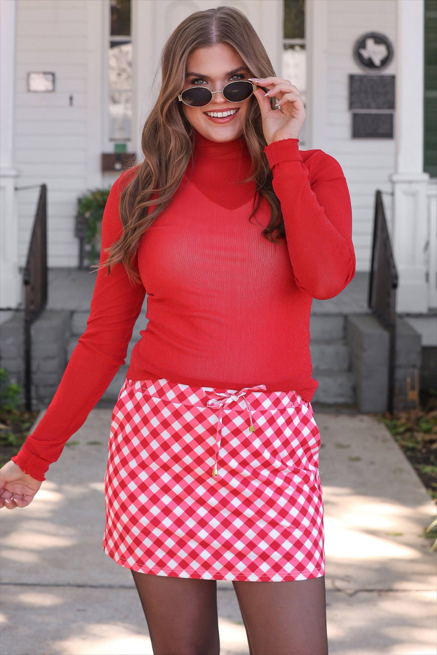 Red Gingham Skort