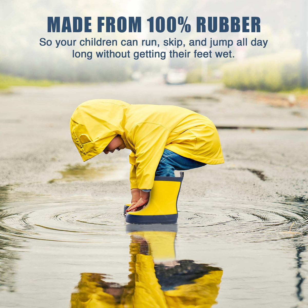 Norty Waterproof Rubber Rain Boots for Kids - Boys & Girls -: 13 Little Kid