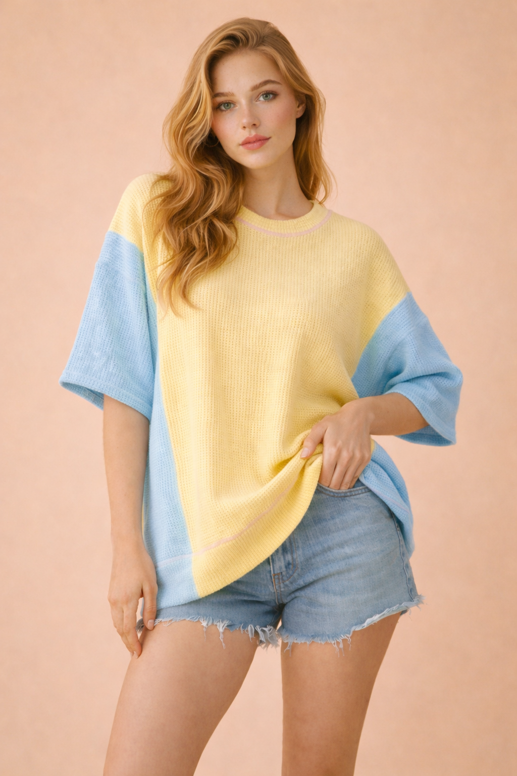 Ribbed ColorBlock Tee