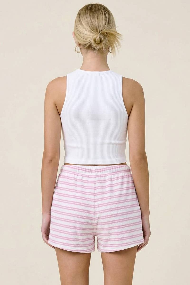 Striped Terry Cloth Shorts