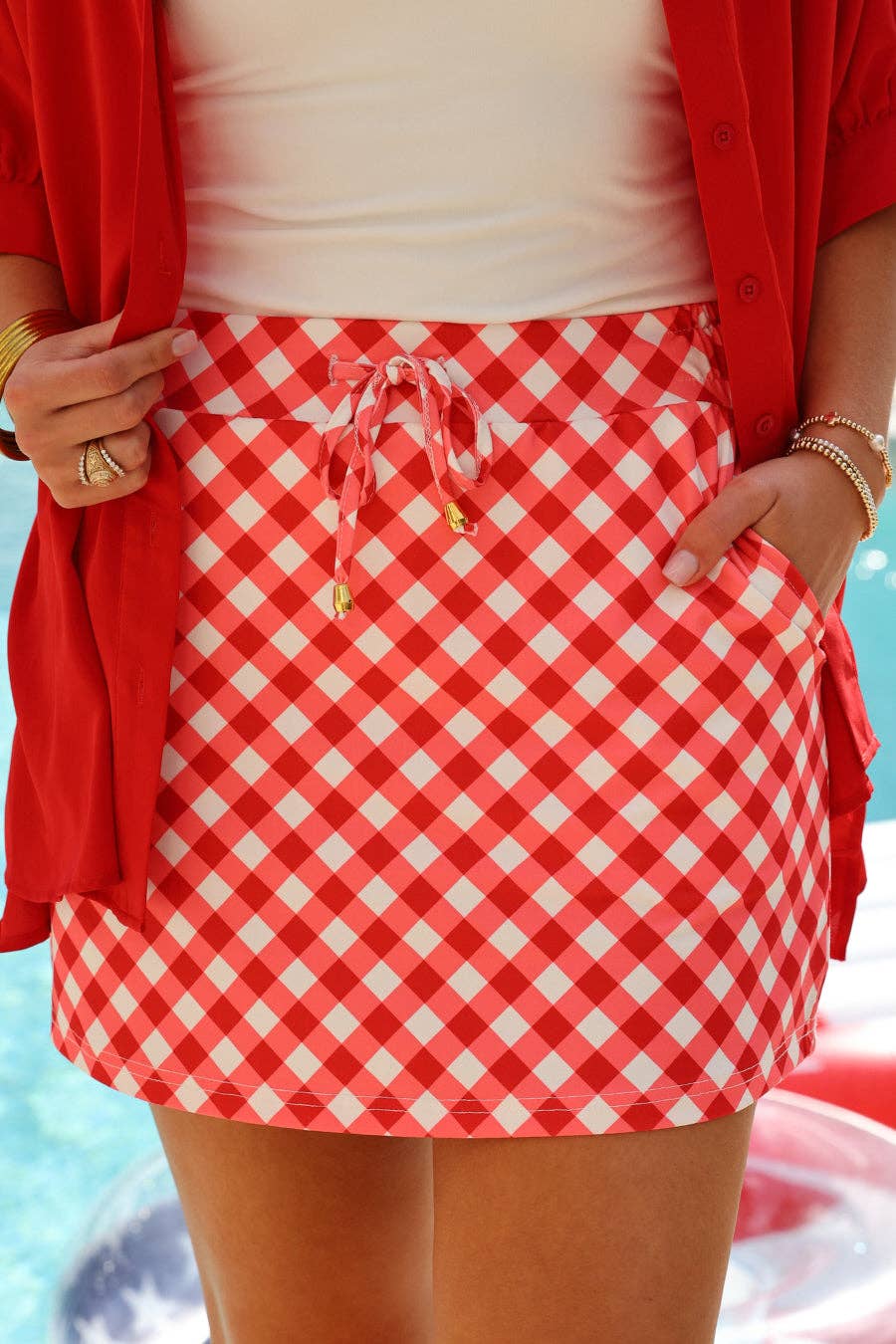 Red Gingham Skort