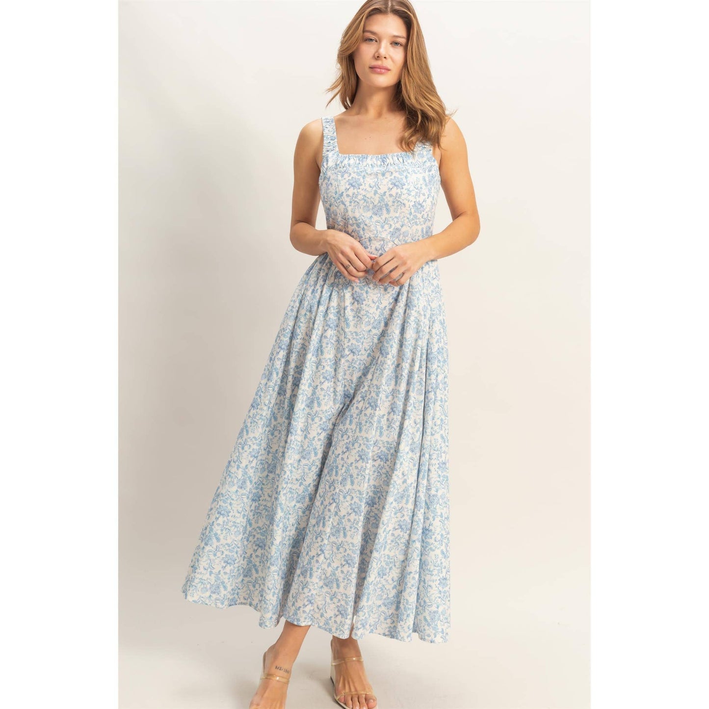 Floral Print Empire Waist Dress