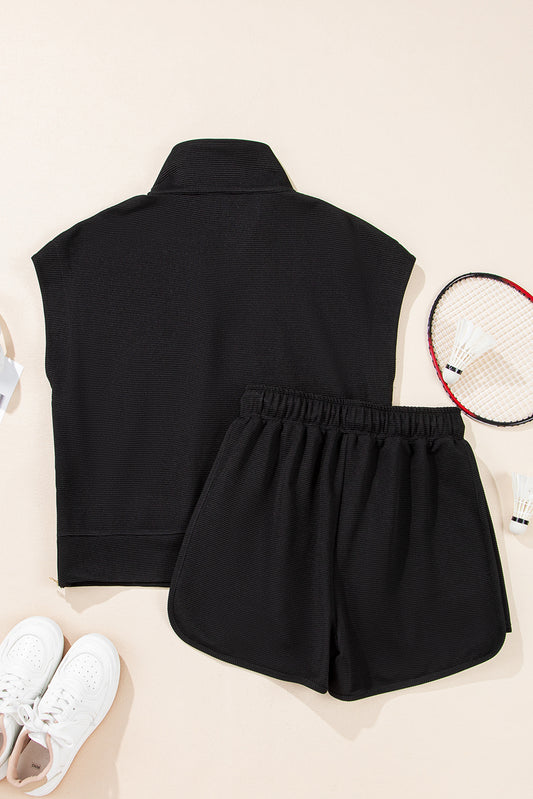 Black 1/2 Zip Set