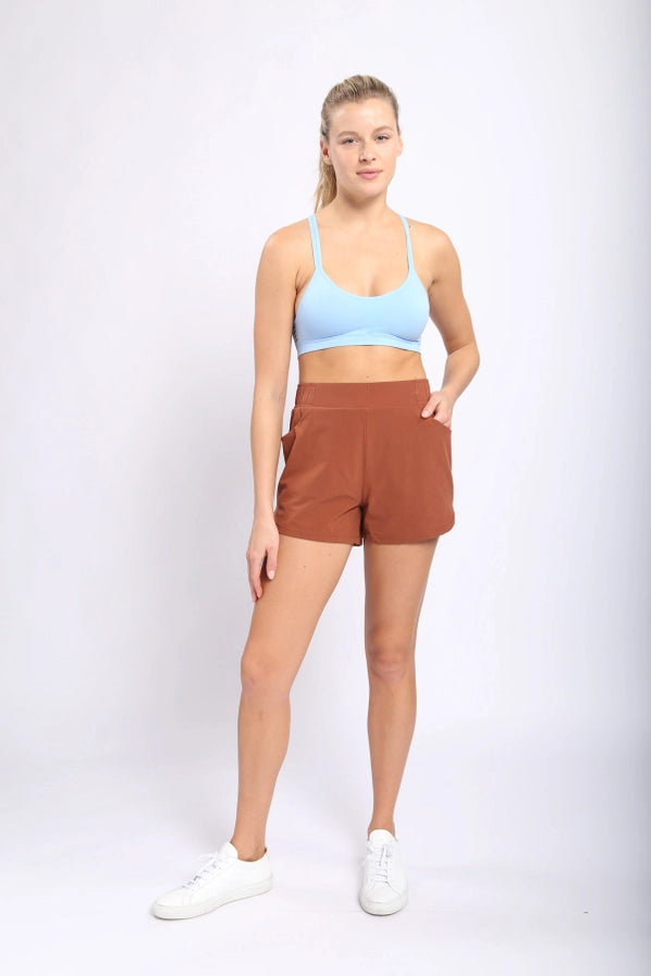 Brown Patina Athleisure Shorts