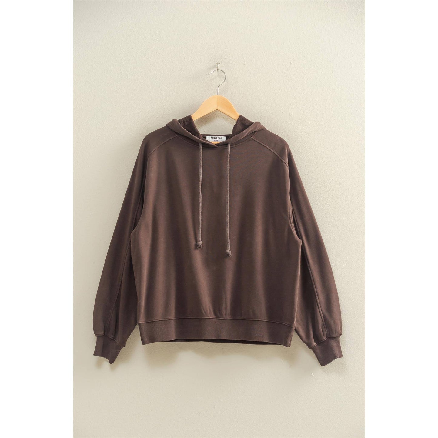 Mineral Washed Seam Detail Hoodie: DARK GREEN / S-M-L(2-2-2)