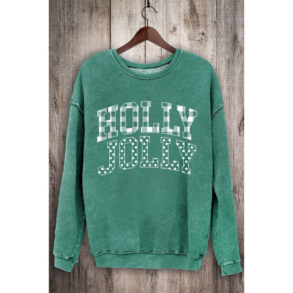 HOLLY JOLLY MINERAL SWEATSHIRTS: DUSTY GREEN