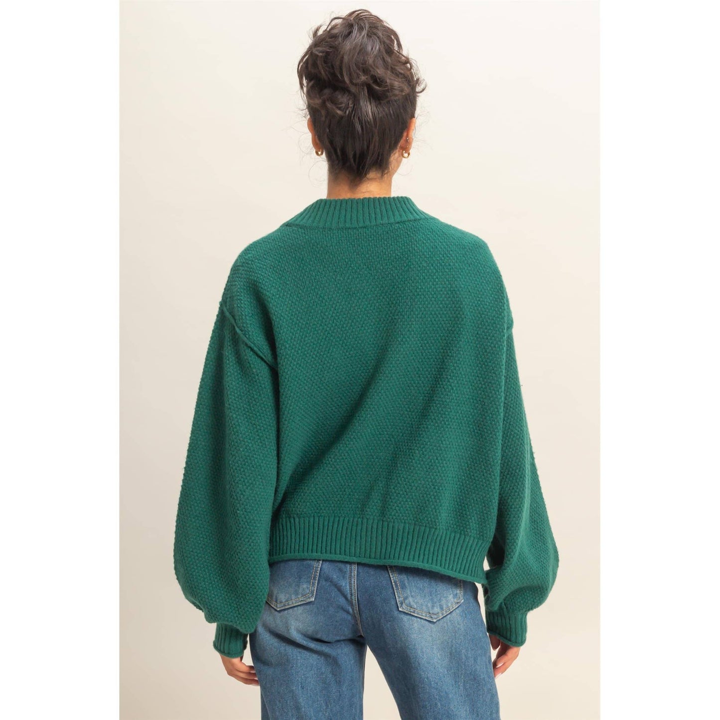 Oversized Textued Knit Cardigan Sweater