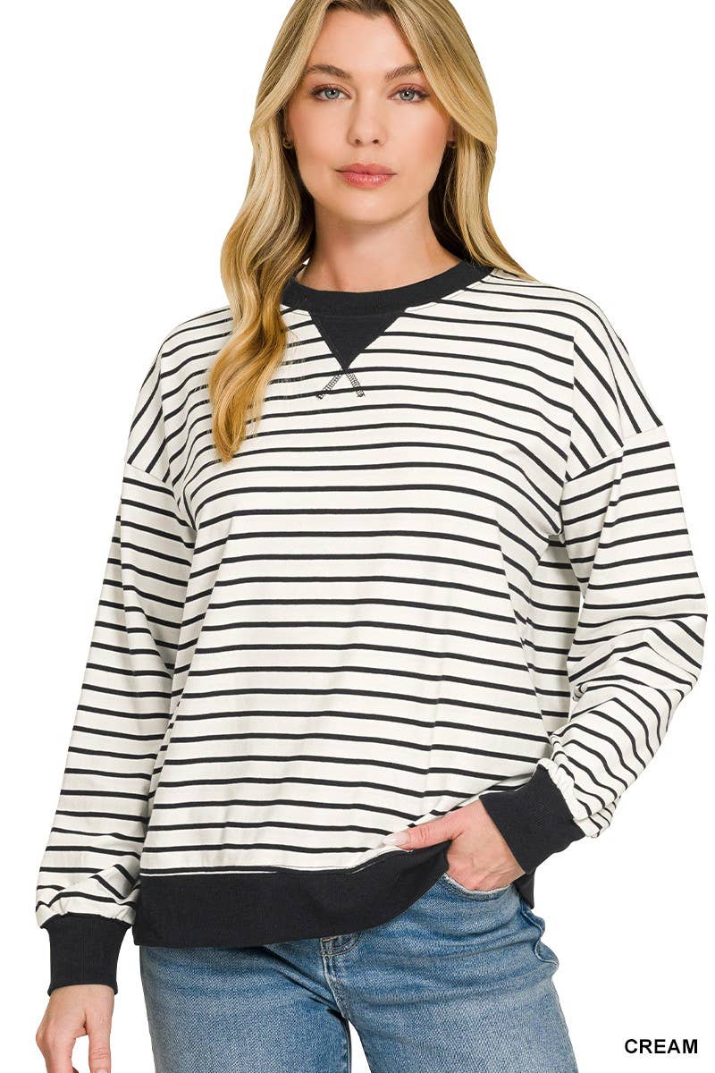 Striped Pullover: CANDY PINK / 2-2-2(S-M-L)