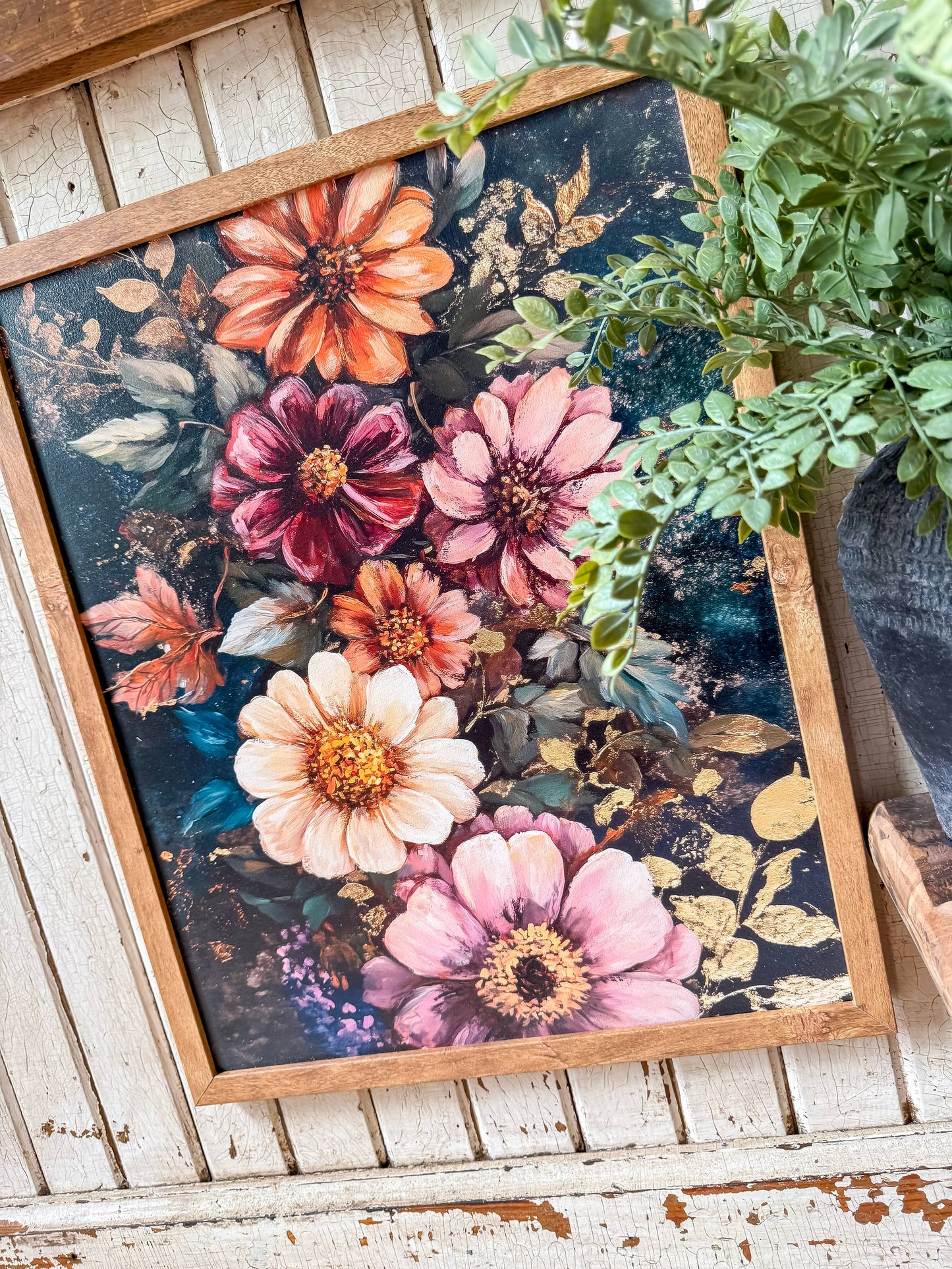 Floral Wood Sign - 16x20