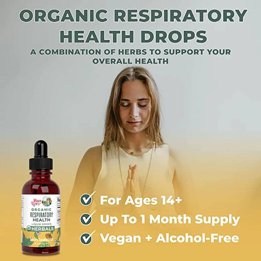 Vegan Organic Respiratory Health Liquid Extract Herbal Blend