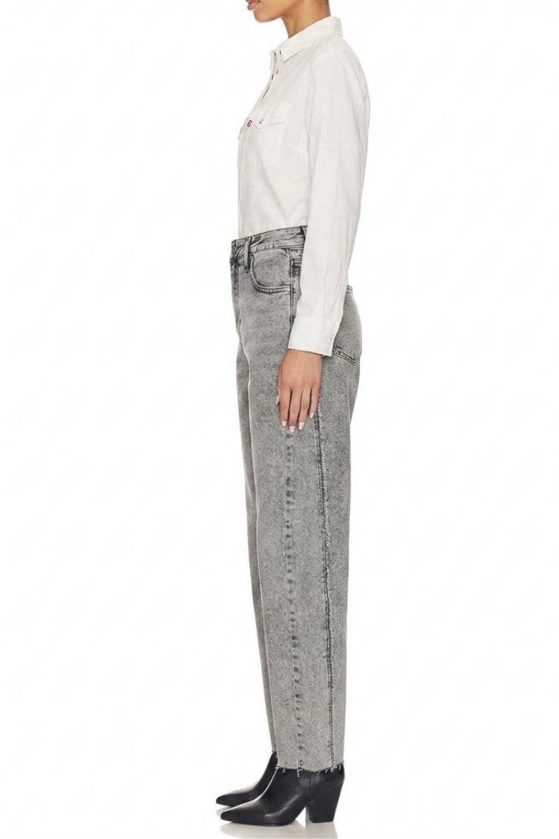 BLUE by ARTEMIS HIGH RISE  BARREL JEANS: Grey / 2