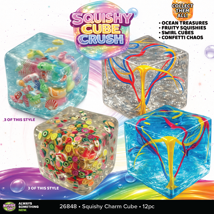Fun Doh Squishy Charm Cube Fidget Toy Variety - 12/Display: Wholesale Price