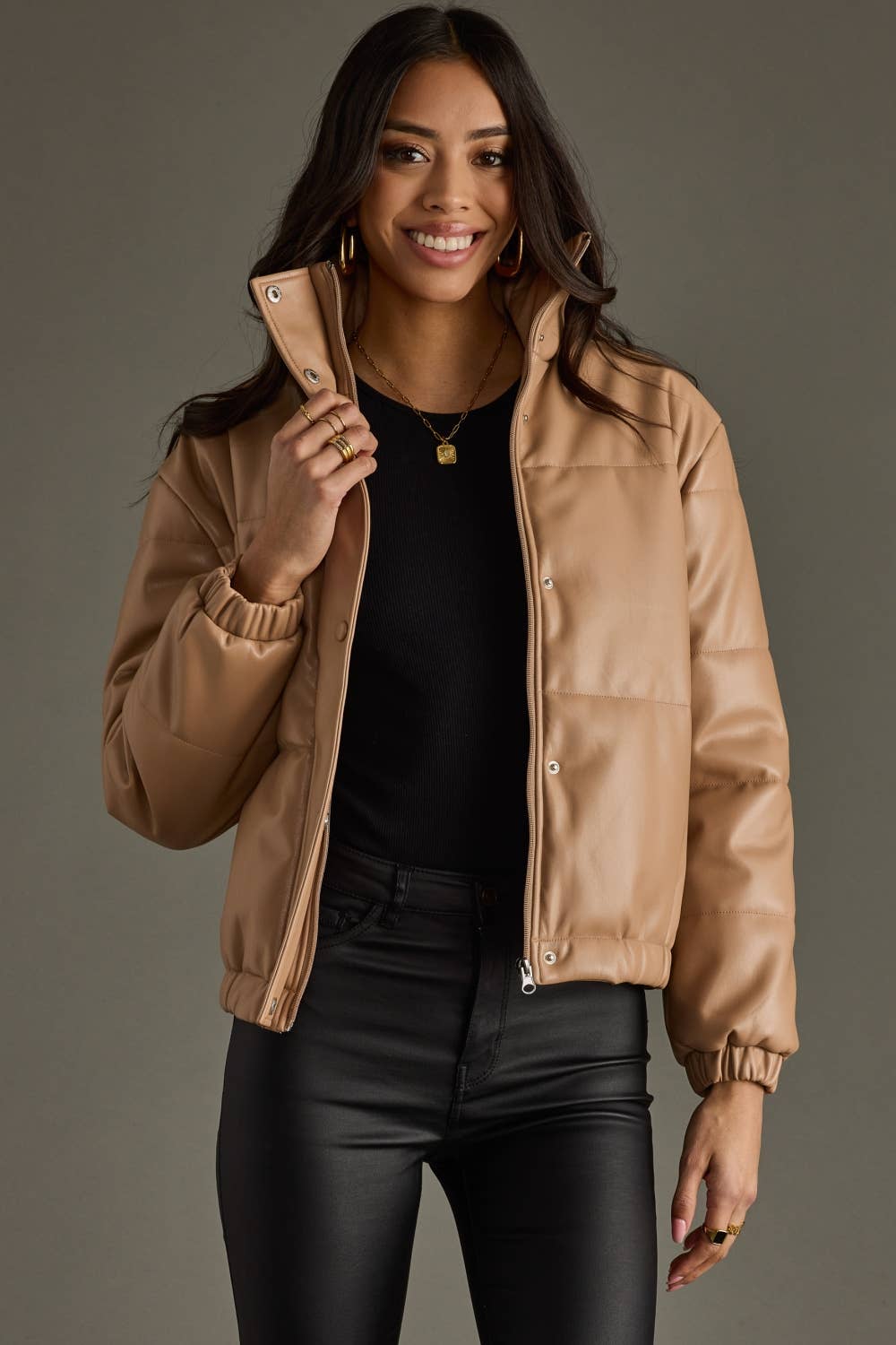 Tan Puffer Jacket