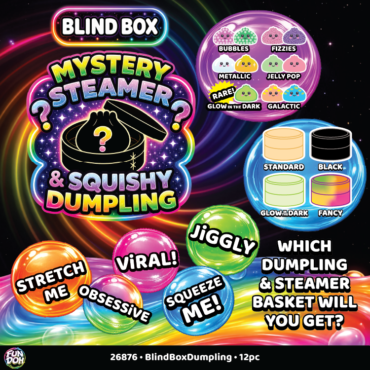 Fun Doh Blind Box Squishy Steamer Dumpling VIRAL- 12/Display: Wholesale Price