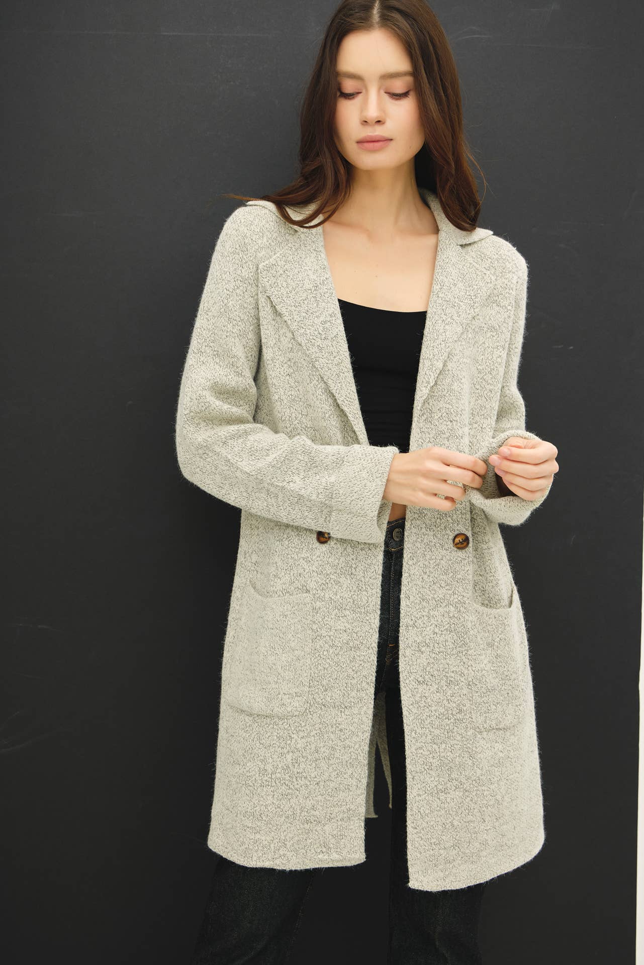 OPEN BASIC SWEATER COAT
