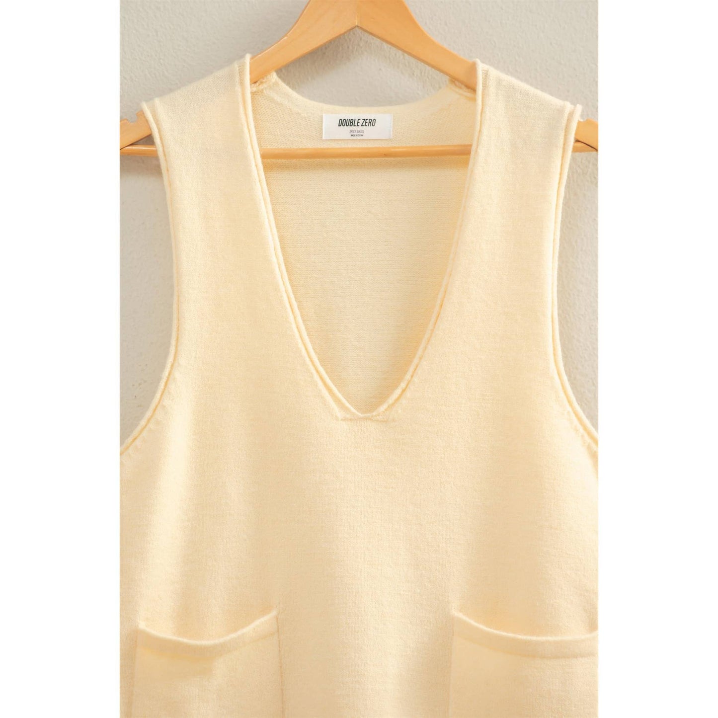 V Neck Sleeveless Knit Dress