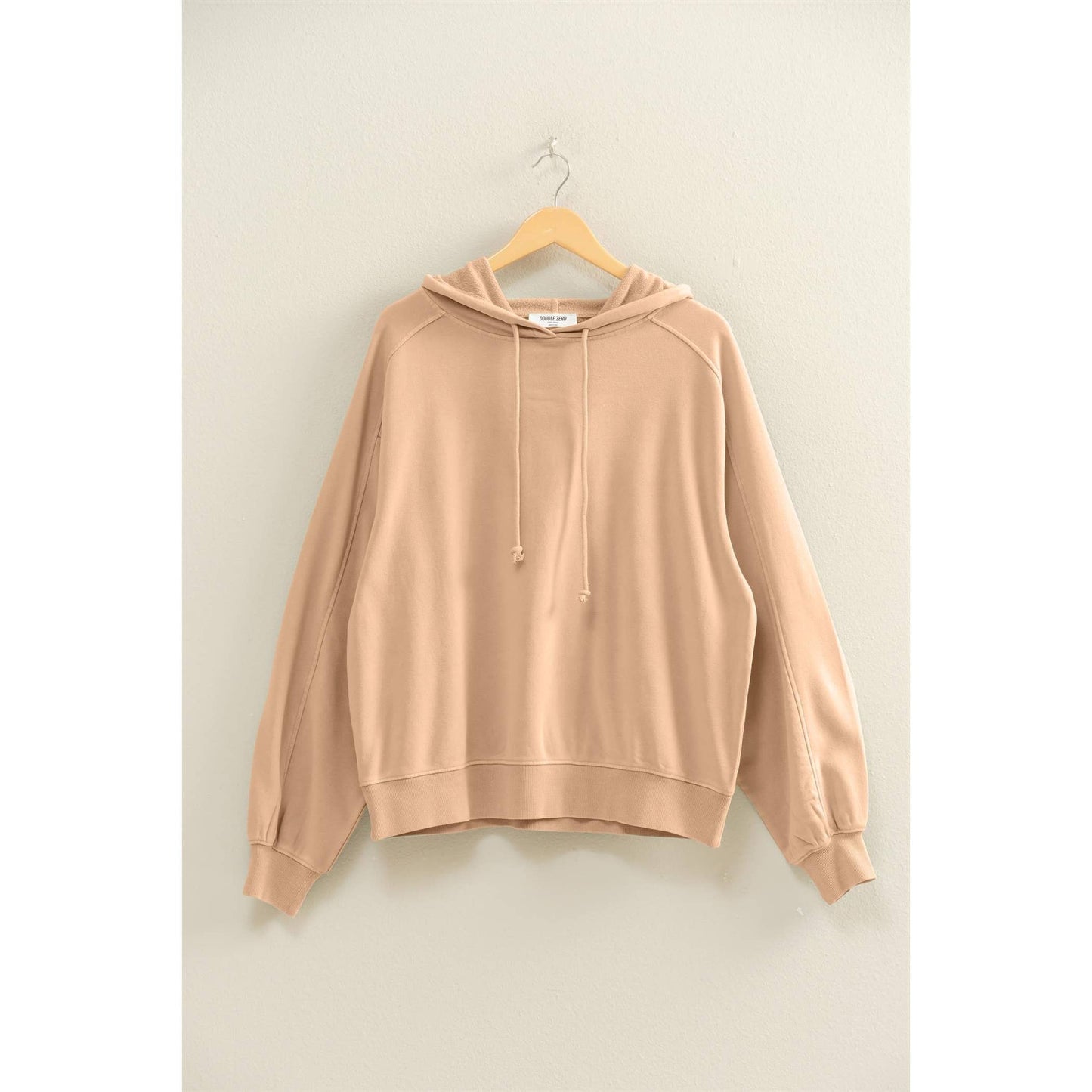 Mineral Washed Seam Detail Hoodie: DARK GREEN / S-M-L(2-2-2)