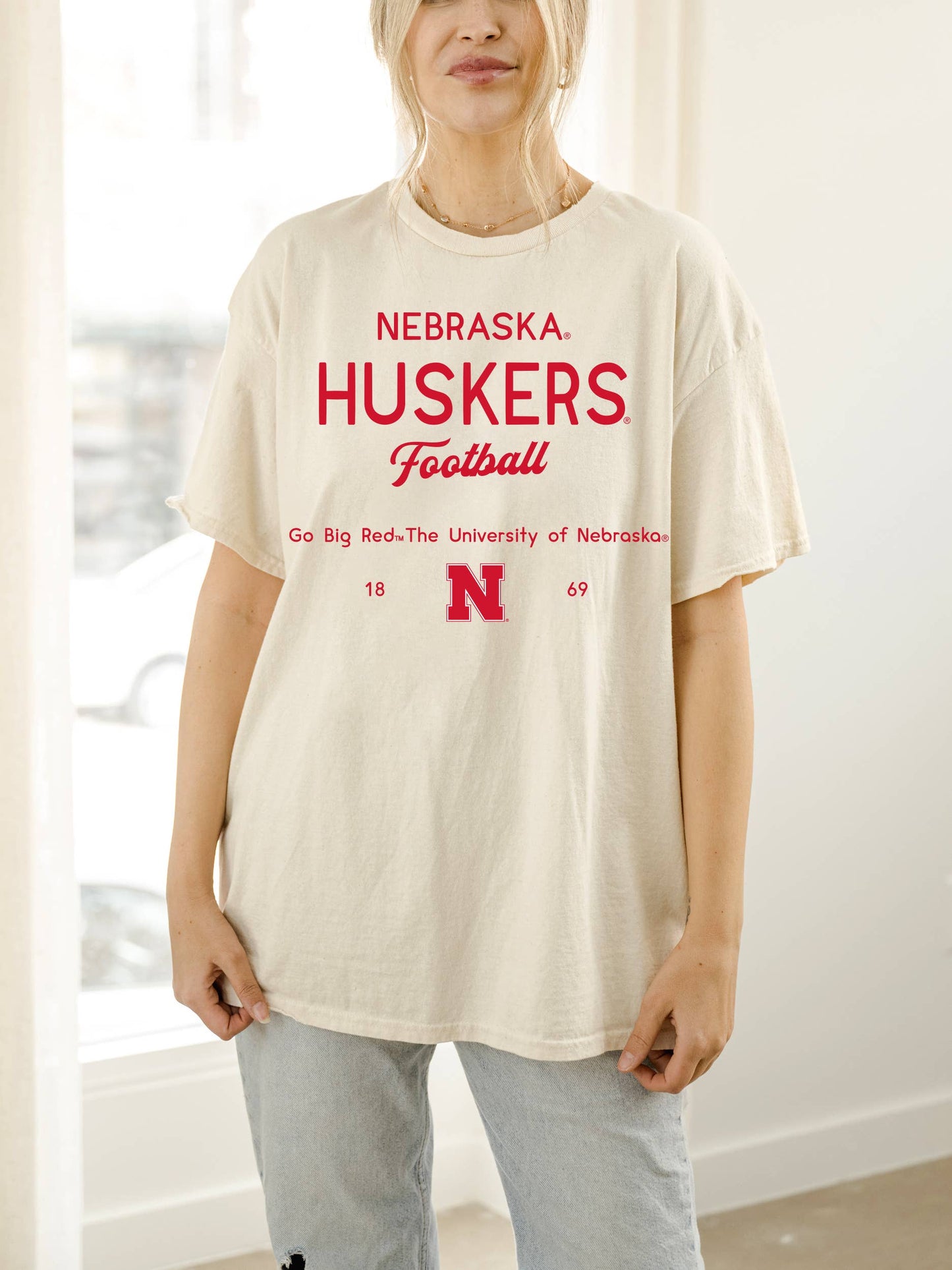 Ne Huskers Thrifted Tee