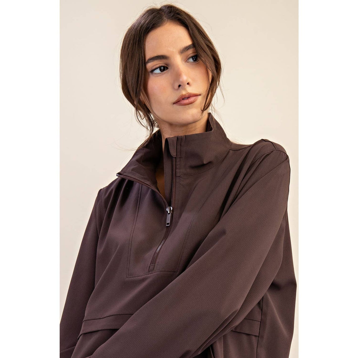 CRINKLE QUARTER ZIP JACKET