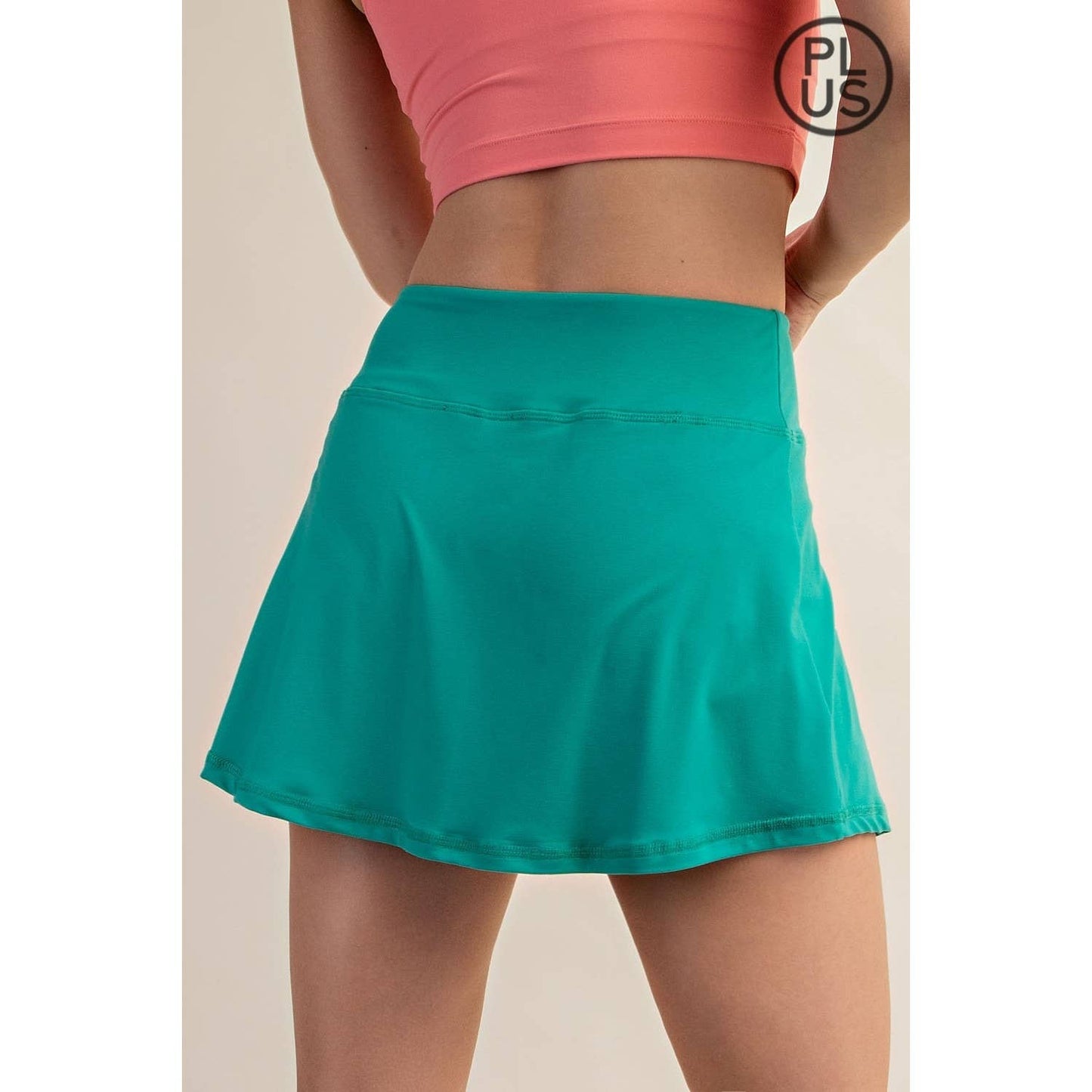 PLUS SIZE BUTTER SKORT: Kelly Green / 1X-2X-3X(3-2-1)