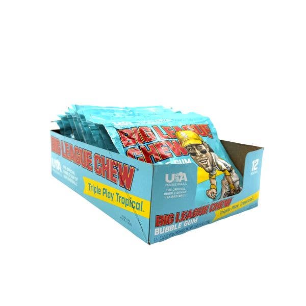 Big League Chew Triple Play Tropical Gum, 12ct Pouches