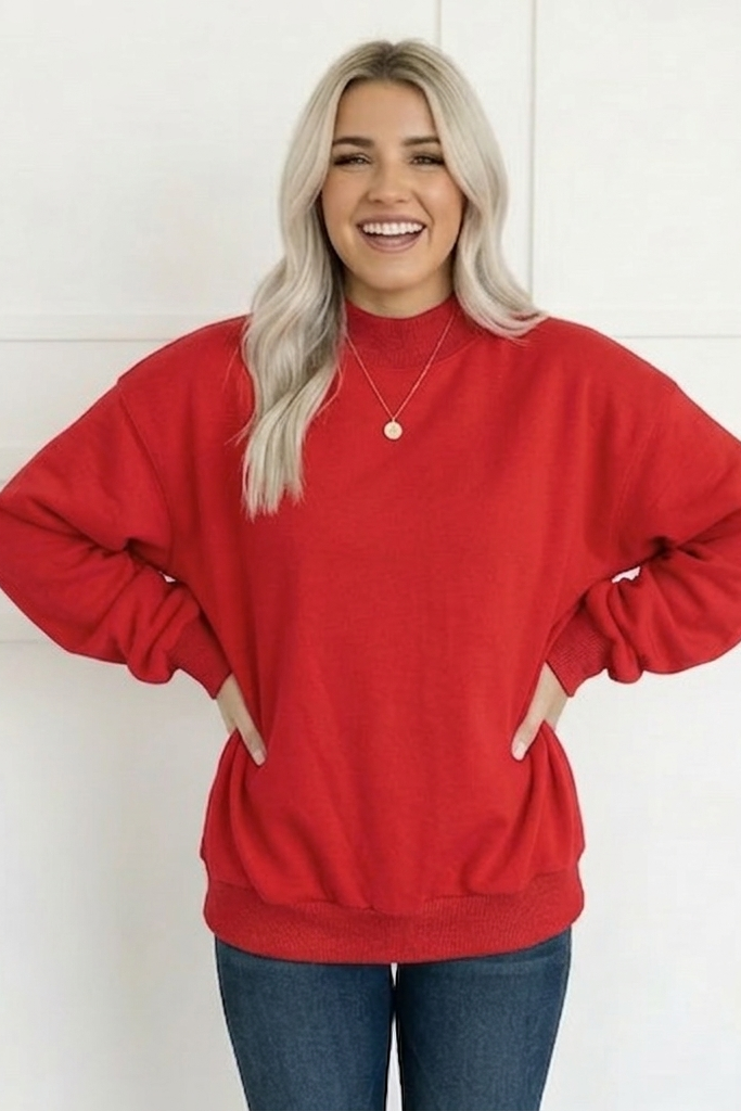 *REVERSIBLE* MOCKNECK SWEATSHIRTS: Light Heather Grey / SM