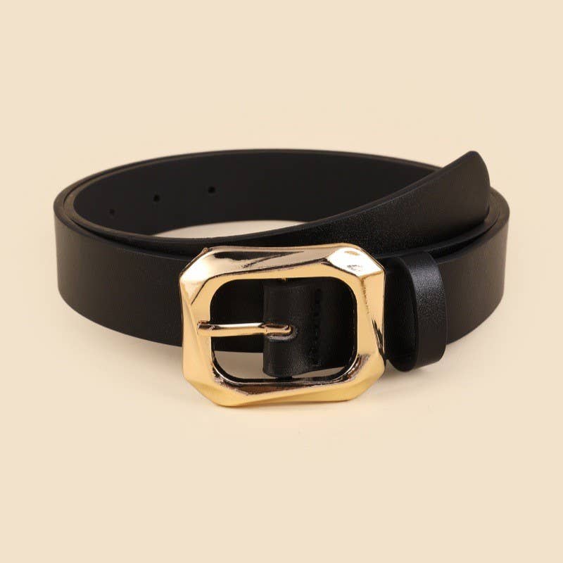 TEXTURED ANGLED RECTANGLE SHAPED BUCKLE | 40BT651: ANIMAL